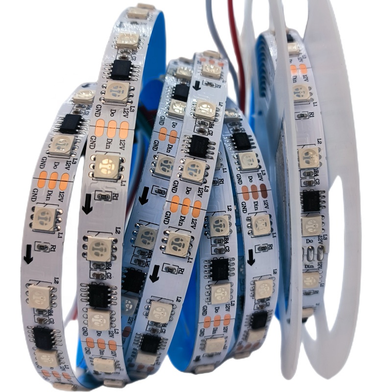Silicone IP68 Waterproof RGB LED Neon Flex Strip 24V 60 Pixels WS2812 DMX